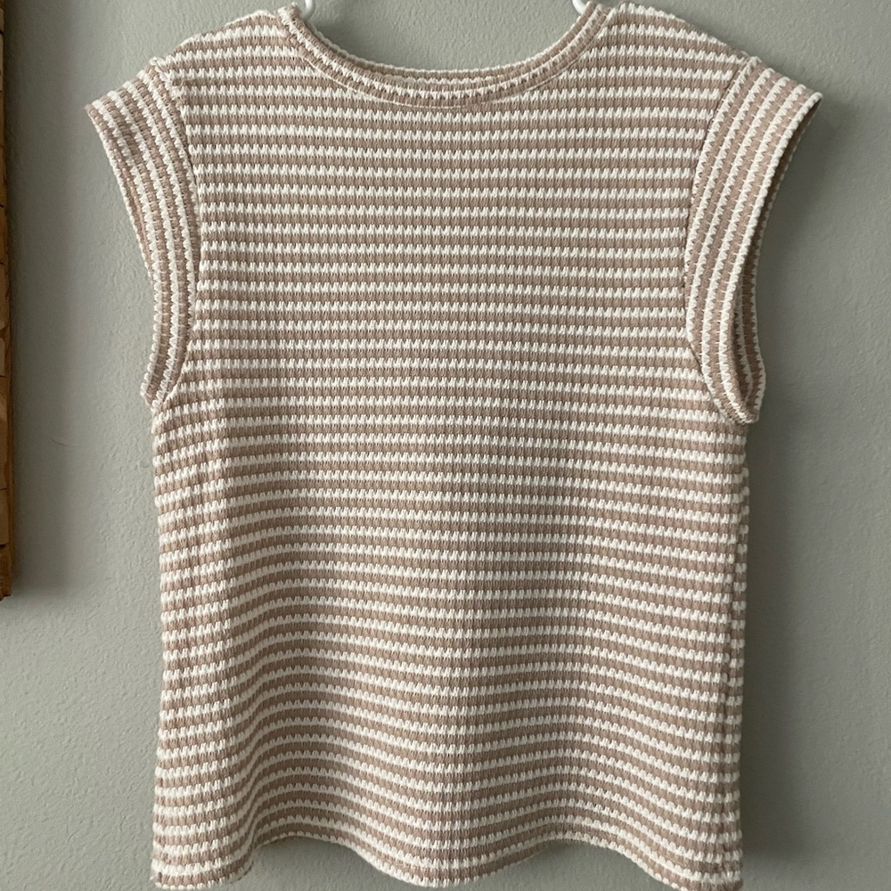 Striped Knit Sleeveless Top